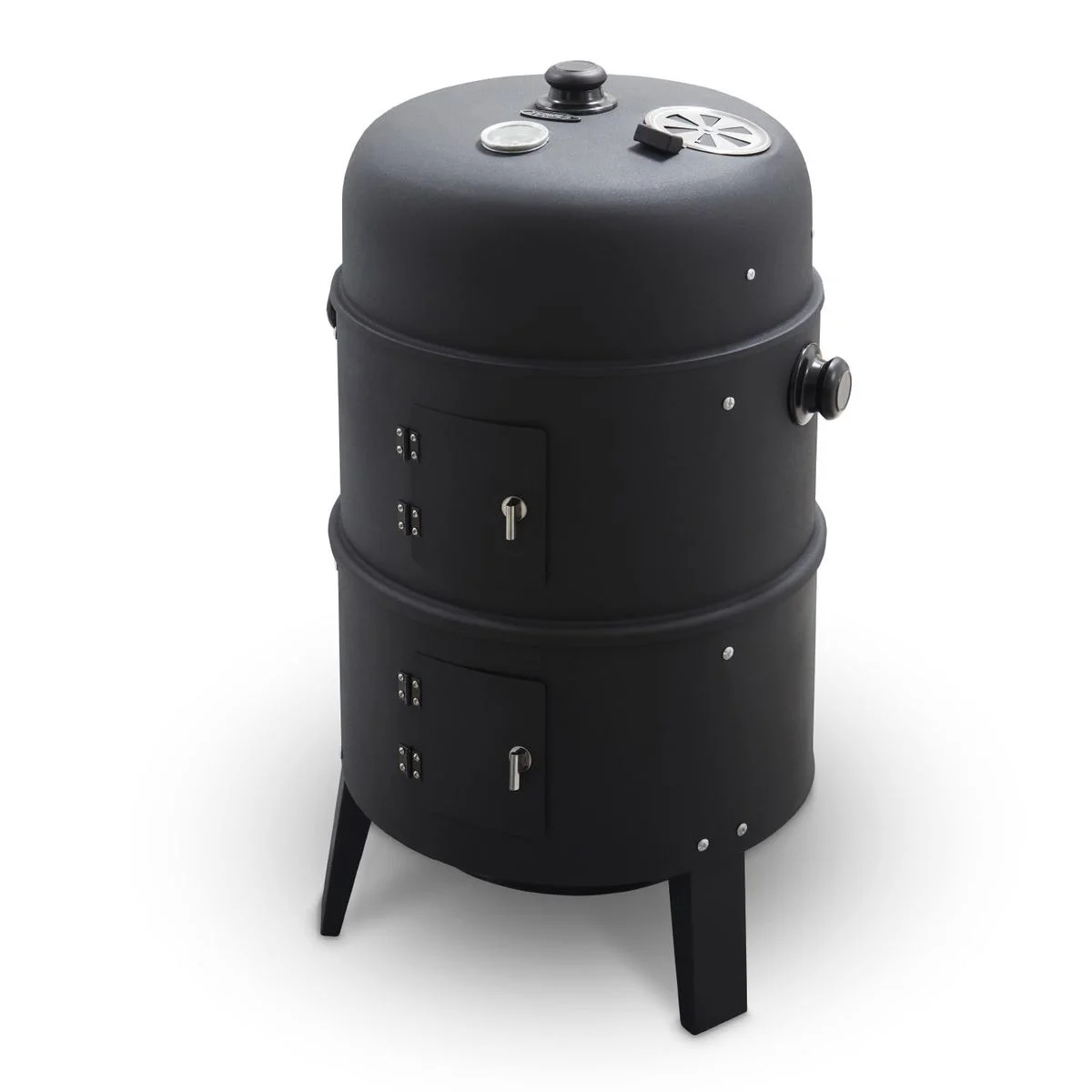 Tower 2-In-1 Smoker Grill with Charcoal & Smoker, Heat Resistant Steel Body, Black
