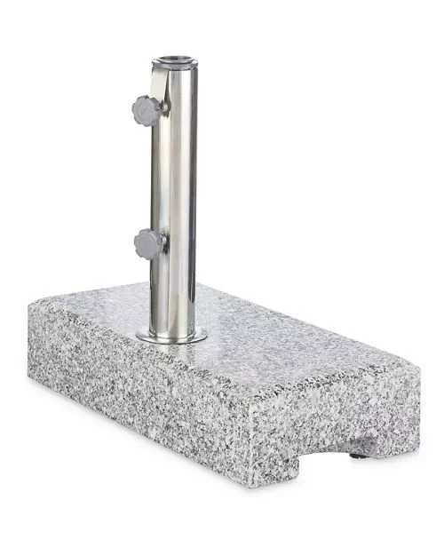Belavi Rectangular Parasol Base 25kg Granite/Stainless-Steel Tube